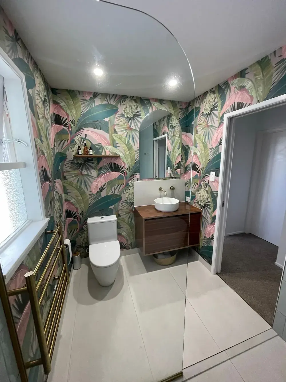 Bathroom wallpaper installation in Queenstown