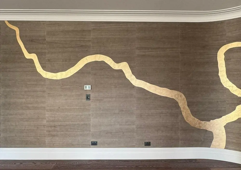 Feature wall wallpaper installation in Queenstown